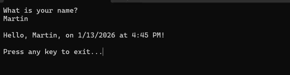 con output del programma modificato