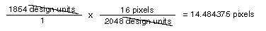 Formula che mostra la conversione da unità di progettazione a pixel