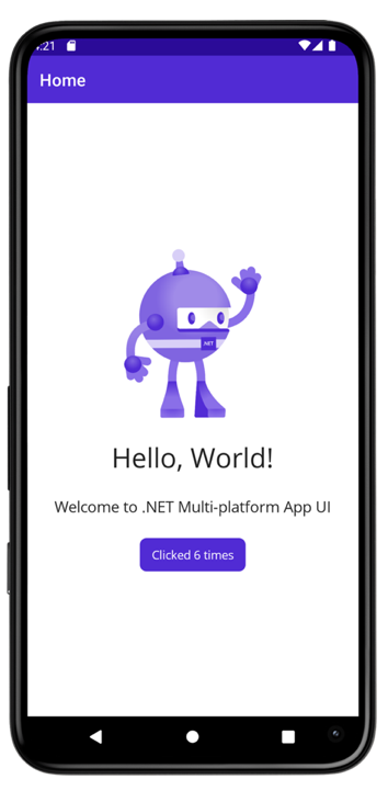 App .NET MAUI in esecuzione in un emulatore Android in un Mac.