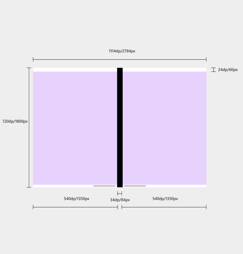 Surface Duo screen dimensions in double portrait