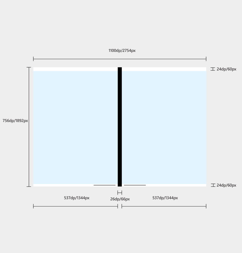 Surface Duo 2screen dimensions in double portrait