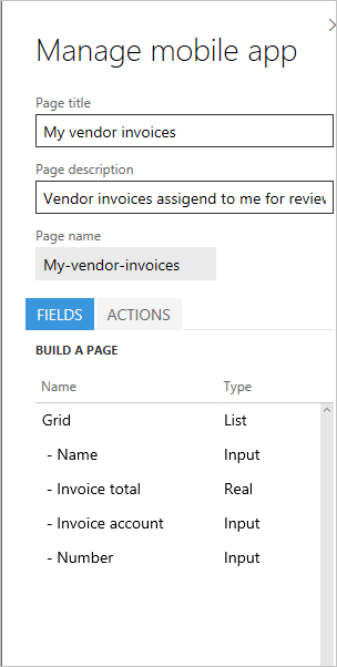 Pagina dopo l'aggiunta di campi.