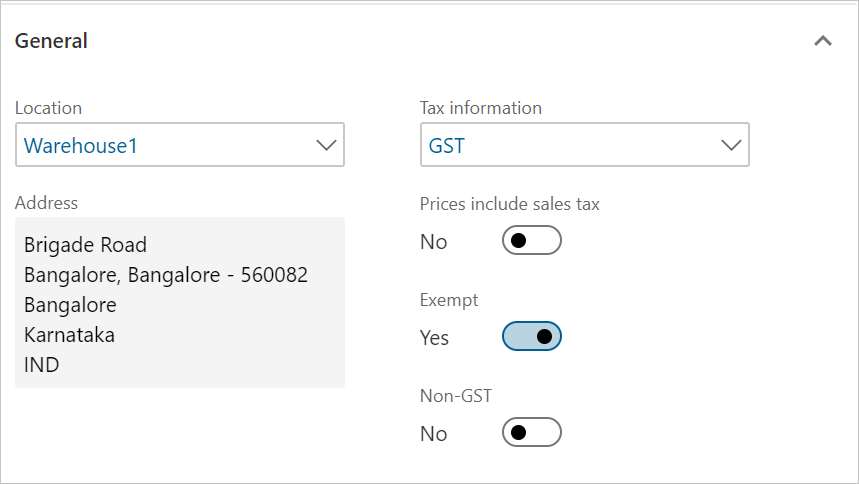 Tax information dialog box.