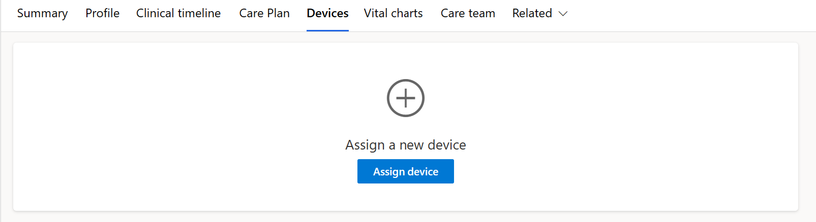 Screenshot che mostra l'opzione Assegna dispositivo.