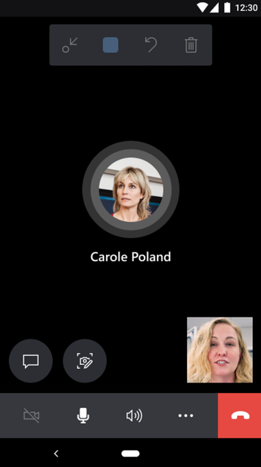 Screenshot dell'app per dispositivi mobili con il pulsante Video disabilitato.