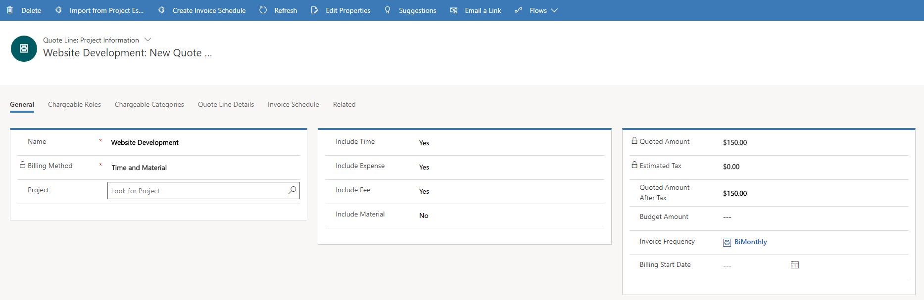 Modulo Riga di offerta.