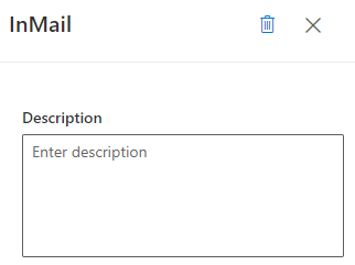 Schermata dell'azione Invia InMail selezionata.