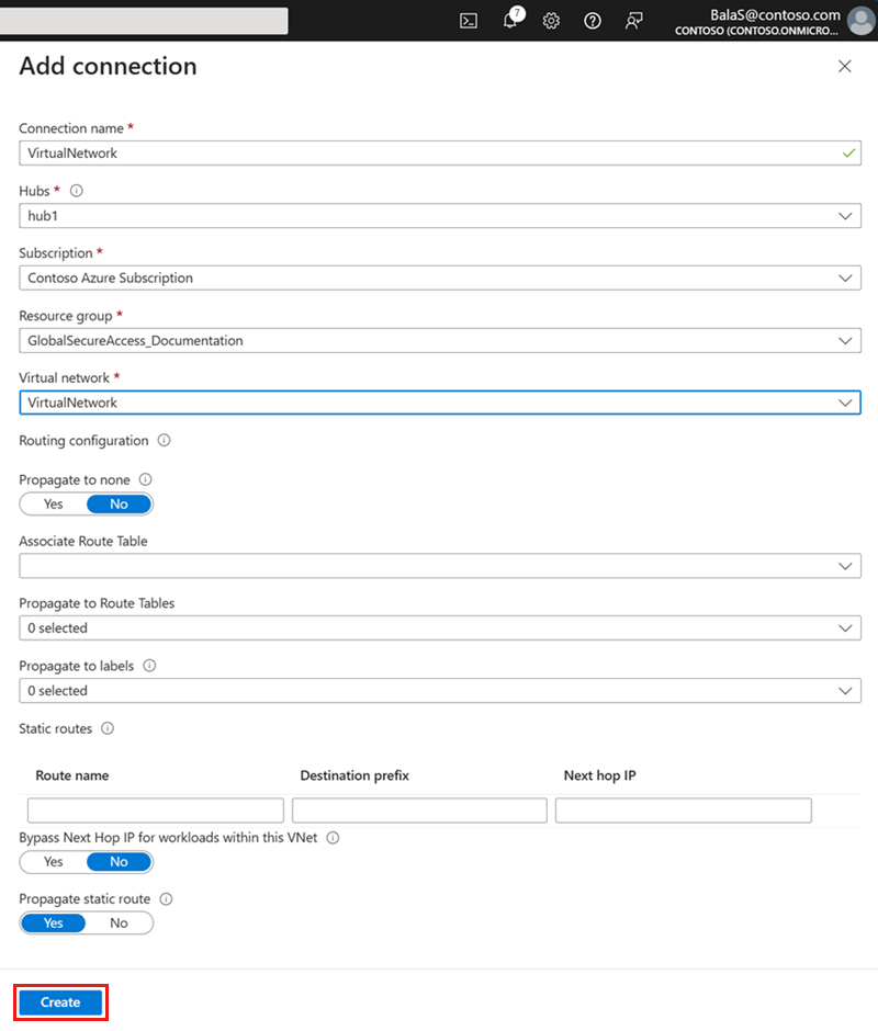 Screenshot del modulo Aggiungi connessione con informazioni di esempio nei campi obbligatori.