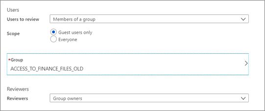 Screenshot che mostra la revisione degli utenti guest.
