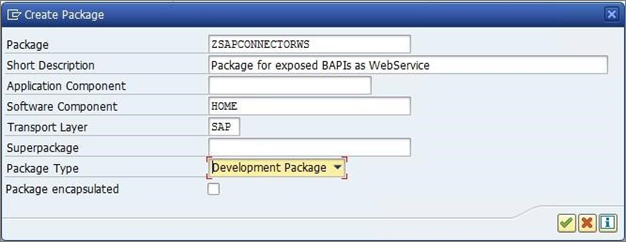 Screenshot della creazione del pacchetto.
