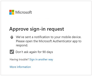 Screenshot della richiesta di esempio di approvazione di una richiesta di accesso