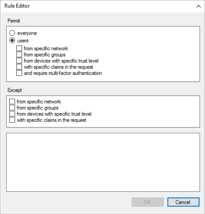 Screenshot che mostra l'ID Microsoft Entra incorporato nei criteri di controllo di accesso.