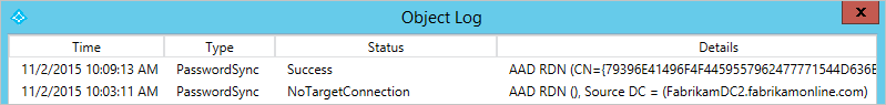 Object log details