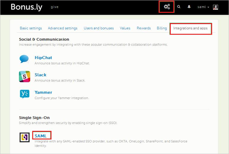 sezione Sociale di Bonusly