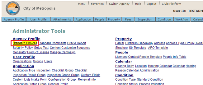 Screenshot che mostra il sito Atlassian Cloud con opzioni standard evidenziate in Strumenti di amministrazione.