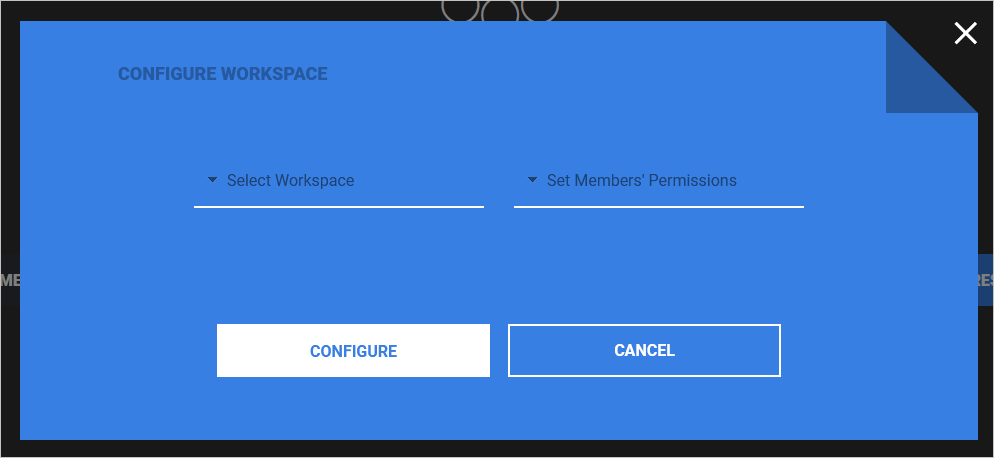 Screenshot della selezione della configurazione dell'area di lavoro.