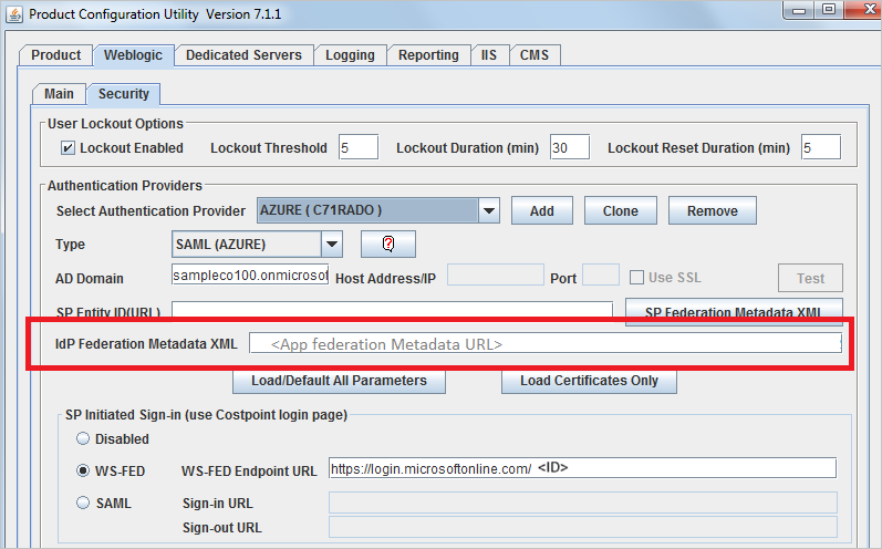 Utilità di configurazione di Costpoint