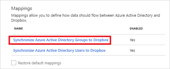 Mapping dei gruppi di Dropbox