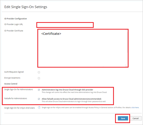 Single Sign-On Settings Single Sign-On Settings