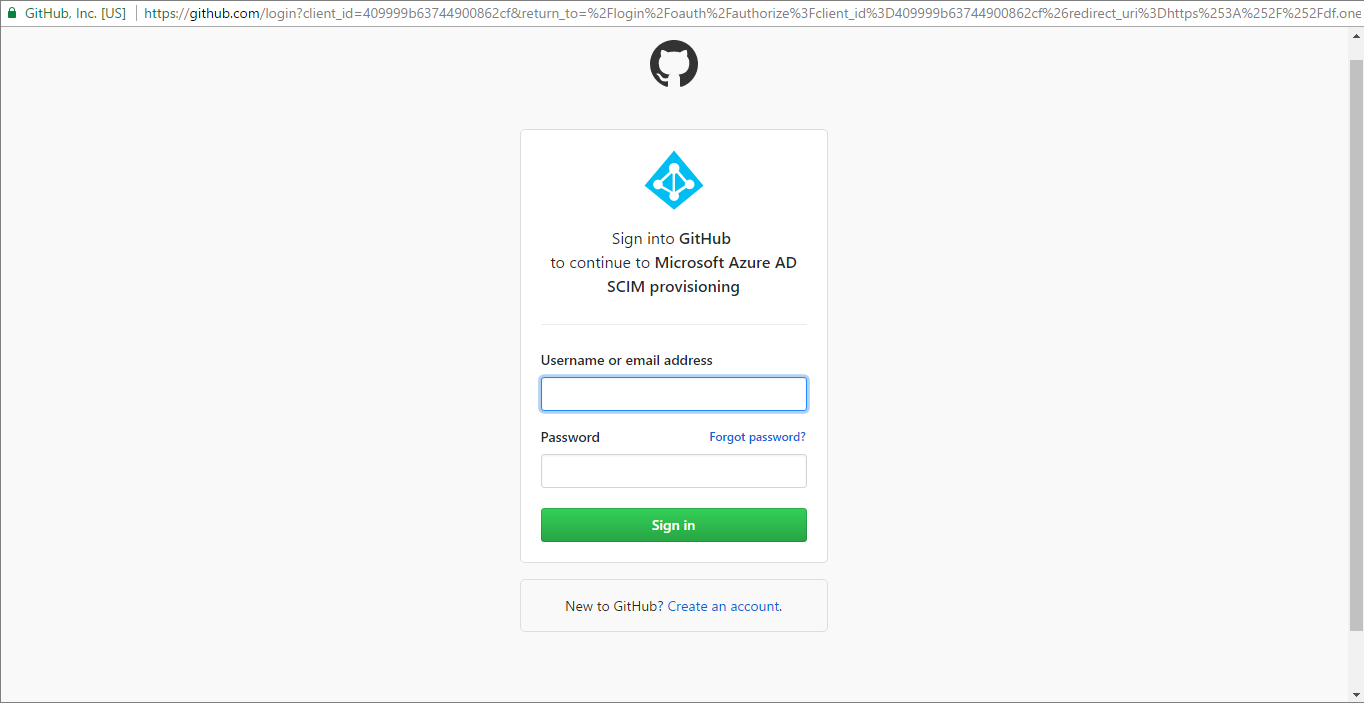 Screenshot che mostra la pagina di accesso per GitHub.
