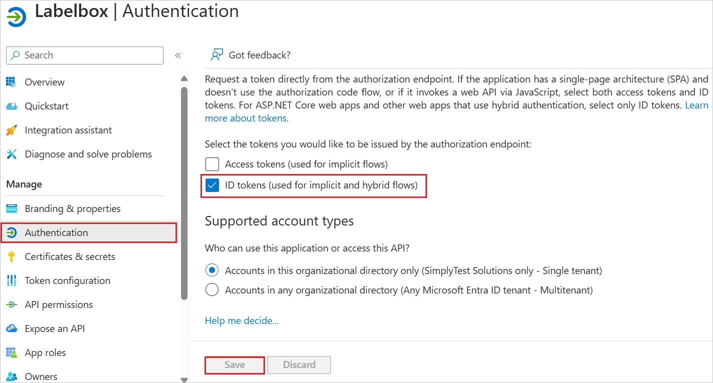 Screenshot che mostra i token di accesso.