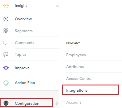 Screenshot che mostra la configurazione