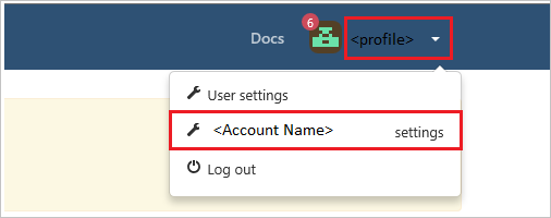 Screenshot mostra le impostazioni del nome dell'account selezionate in Impostazioni profilo.