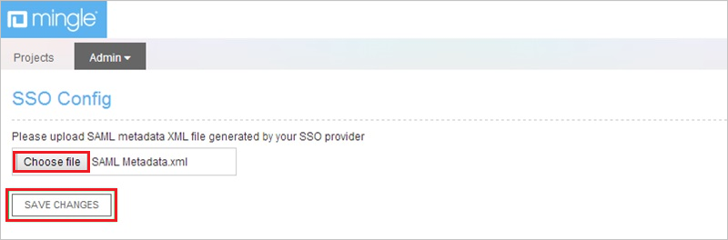 screenshot della configurazione SSO.