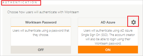 Screenshot mostra Workteam azure.
