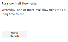 Correggere le informazioni dettagliate sulle regole del flusso di posta lenta nel dashboard di Insights.