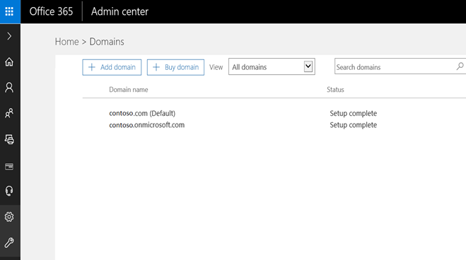 Lo screenshot mostra i passaggi per vedere i domini registrati.