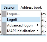 Screenshot per la selezione di Logoff in Session (Sessione).