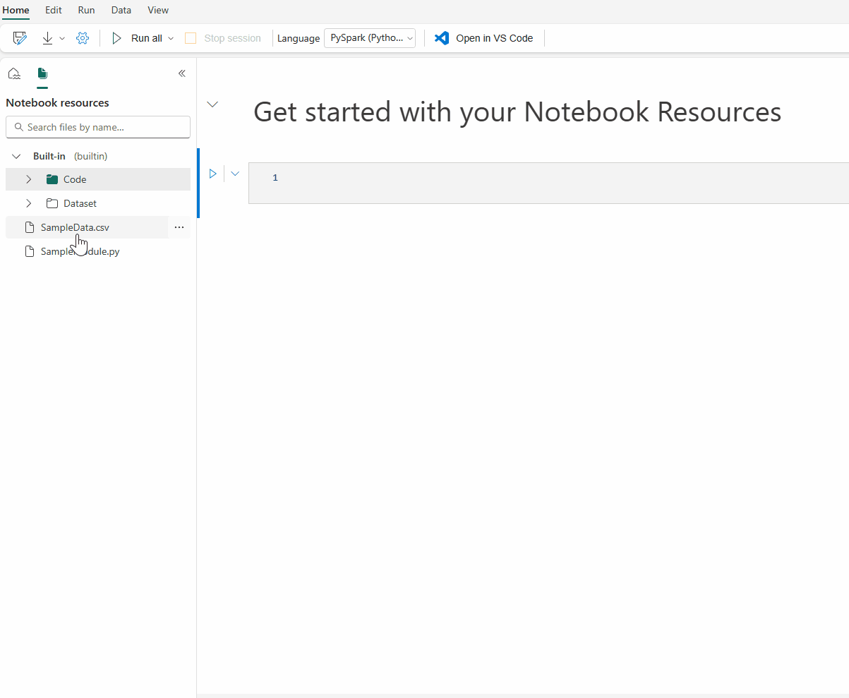 Animated GIF of notebook resources.