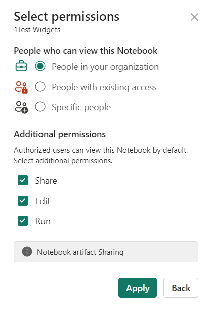 Screenshot showing where to select permissions.