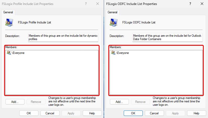 includere i membri del gruppo