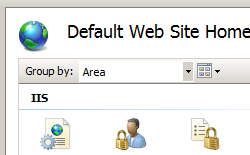 Screenshot del riquadro Home sito Web predefinito che mostra Traccia richiesta non riuscita selezionata nel riquadro Azioni.