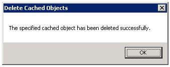 Screenshot che mostra il messaggio di conferma.