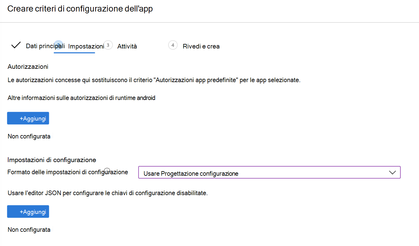 Creare un criterio VPN di configurazione dell'app in Microsoft Intune usando configuration Designer , ad esempio.
