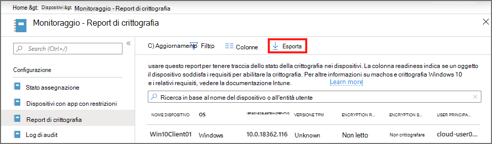 Export details
