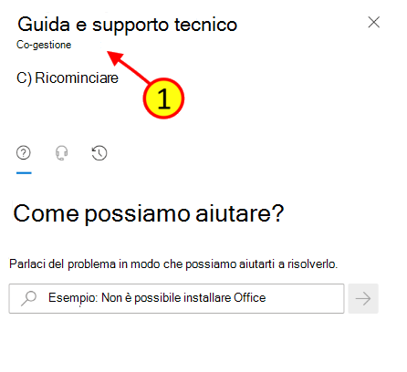 Screenshot che mostra la finestra How can we help nell'interfaccia di amministrazione Intune.