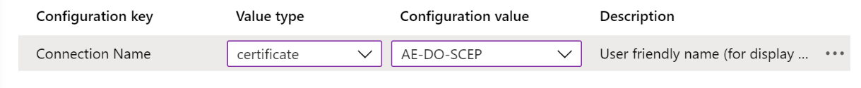 Modificare il nome della connessione in un criterio di configurazione dell'app VPN in Microsoft Intune esempio