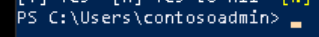 Screenshot che mostra la richiesta di Windows PowerShell dopo l'installazione di un modulo.