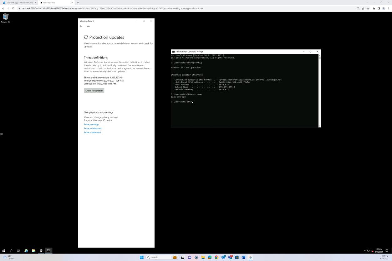 Aggiornamenti del prompt dei comandi e della protezione dell'amministratore di Windows con le definizioni delle minacce elencate.