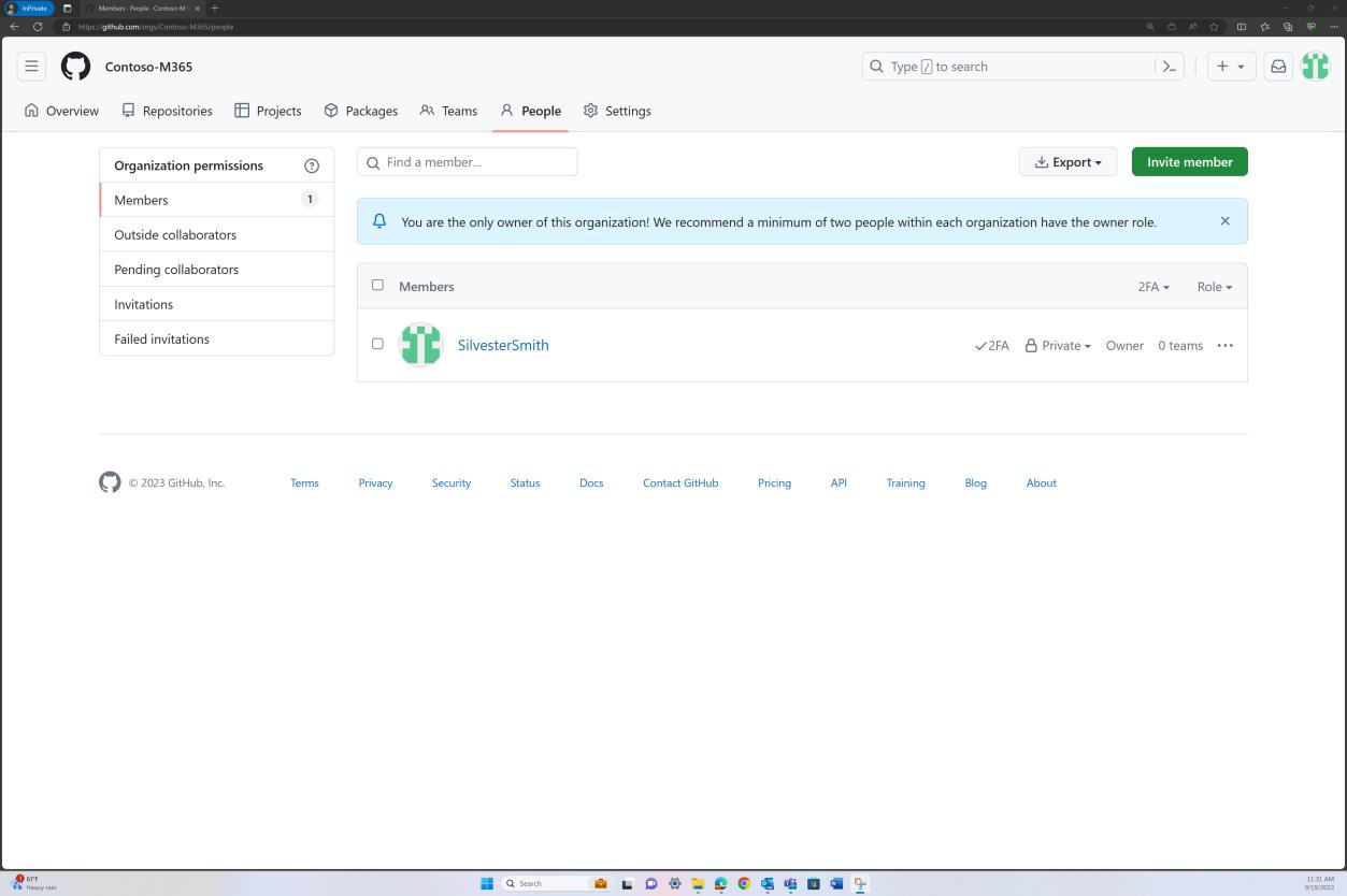 Dashboard utenti di GitHub che mostra il membro silvestersmith.