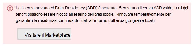 Screenshot of Data Location View ADR Licenses Expired.