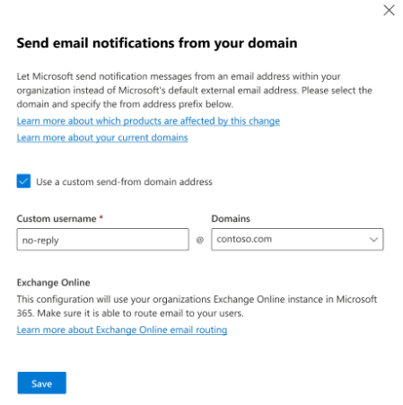 Selezionare il dominio da usare per la posta elettronica dai prodotti  Microsoft 365 - Microsoft 365 admin | Microsoft Learn