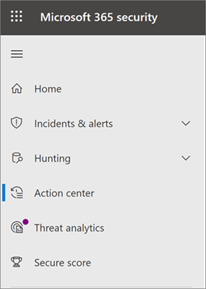 Riquadro di spostamento al Centro notifiche nel portale di Microsoft Defender