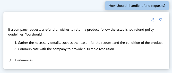 Sessione di chat di Azure OpenAI Studio - Risultati delle domande frequenti