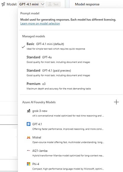 Screenshot del menu a discesa 