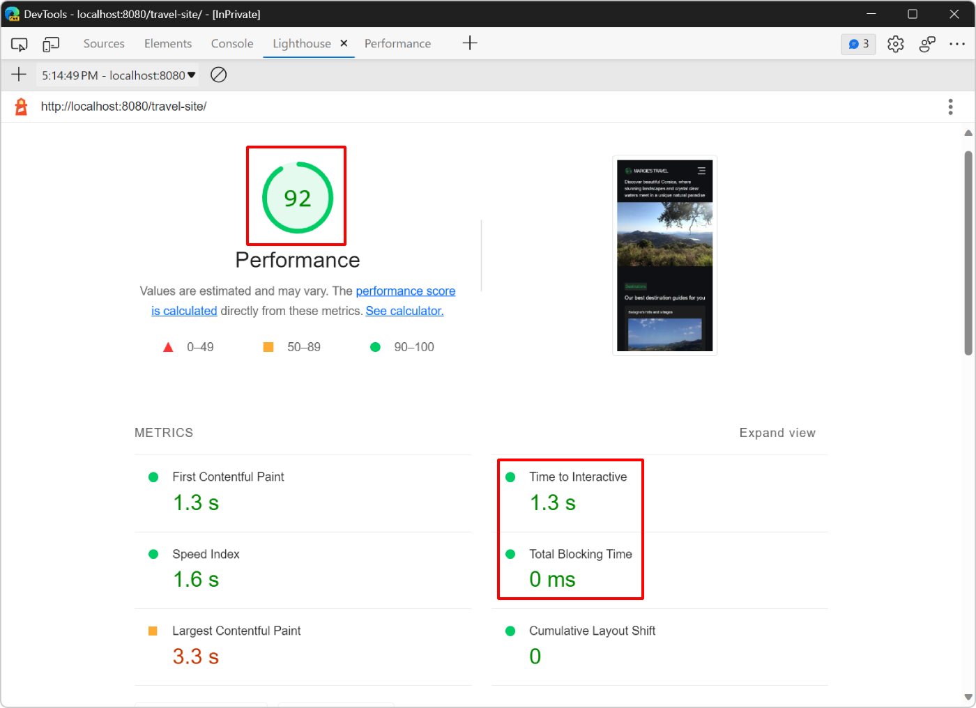 Your new report, showing a much better score